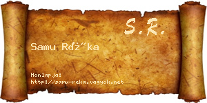 Samu Réka névjegykártya